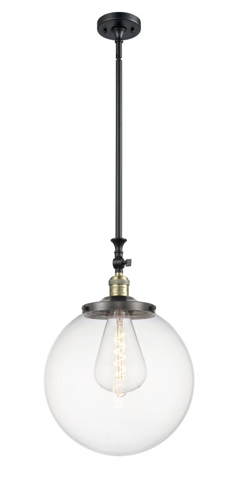 Beacon - 1 Light - 12 inch - Black Antique Brass - Stem Hung - Mini Pendant