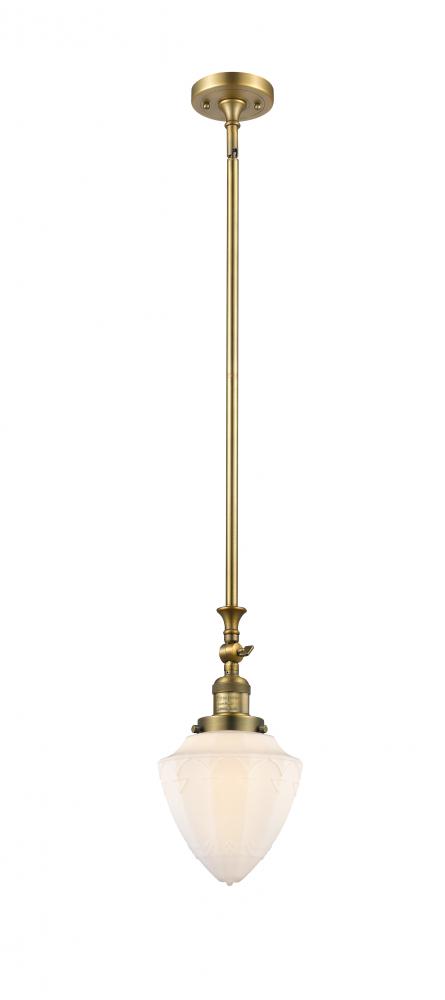 Bullet - 1 Light - 7 inch - Brushed Brass - Stem Hung - Mini Pendant