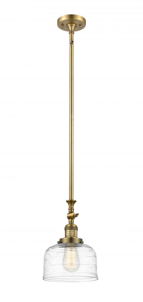 Bell - 1 Light - 8 inch - Brushed Brass - Stem Hung - Mini Pendant