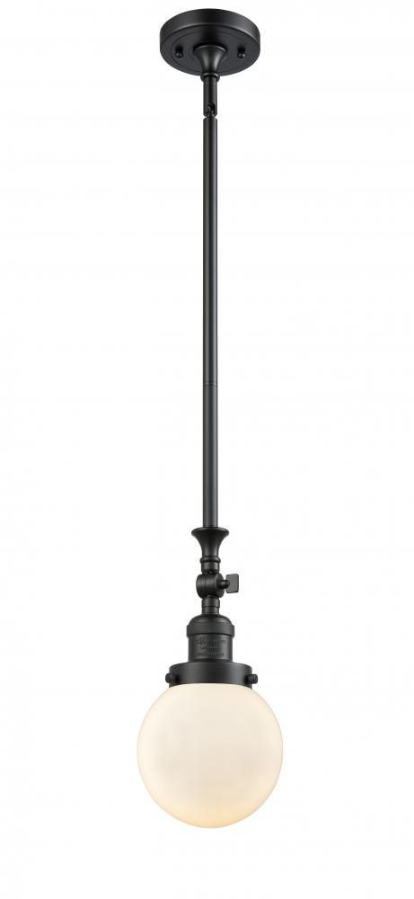 Beacon - 1 Light - 6 inch - Matte Black - Stem Hung - Mini Pendant