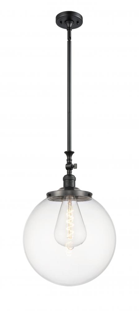 Beacon - 1 Light - 12 inch - Matte Black - Stem Hung - Mini Pendant