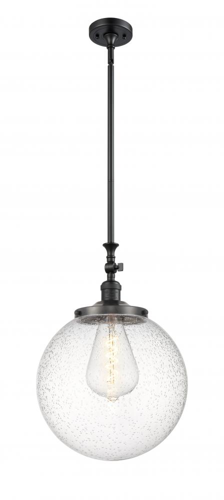 Beacon - 1 Light - 12 inch - Matte Black - Stem Hung - Mini Pendant