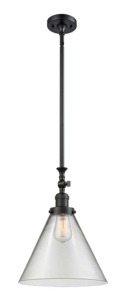 Cone - 1 Light - 12 inch - Matte Black - Stem Hung - Mini Pendant