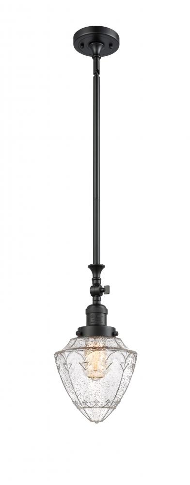 Bullet - 1 Light - 7 inch - Matte Black - Stem Hung - Mini Pendant