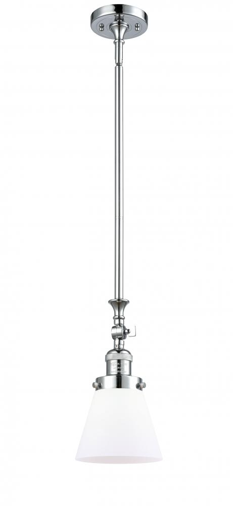 Cone - 1 Light - 6 inch - Polished Chrome - Stem Hung - Mini Pendant