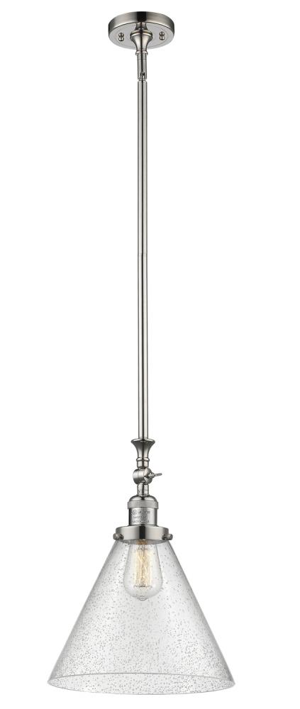 Cone - 1 Light - 12 inch - Polished Nickel - Stem Hung - Mini Pendant