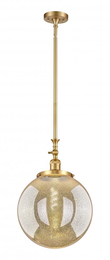 Beacon - 1 Light - 12 inch - Satin Gold - Stem Hung - Adjustable Mini Pendant