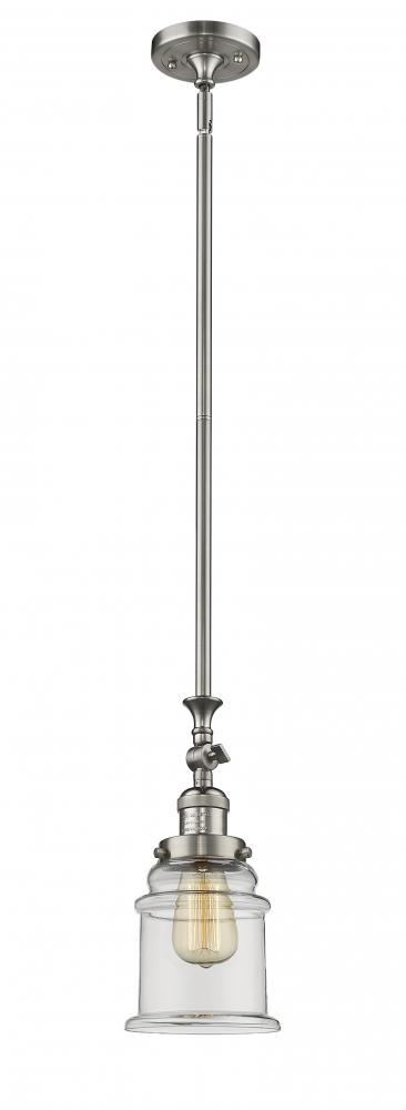 Canton - 1 Light - 6 inch - Brushed Satin Nickel - Stem Hung - Mini Pendant