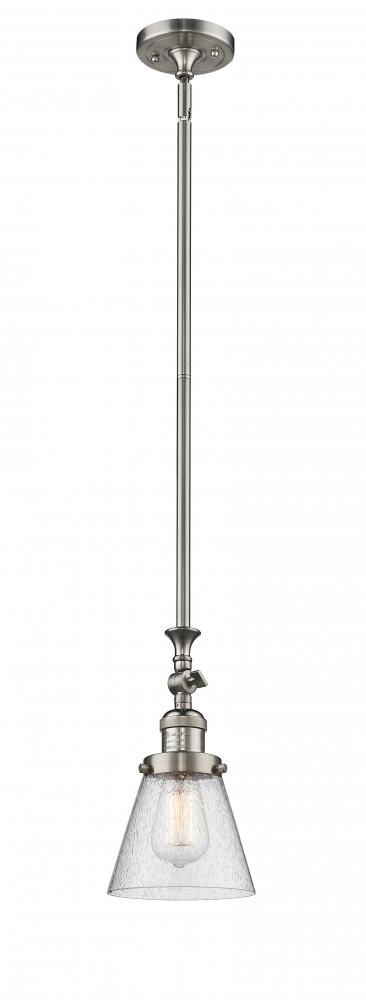 Cone - 1 Light - 6 inch - Brushed Satin Nickel - Stem Hung - Mini Pendant