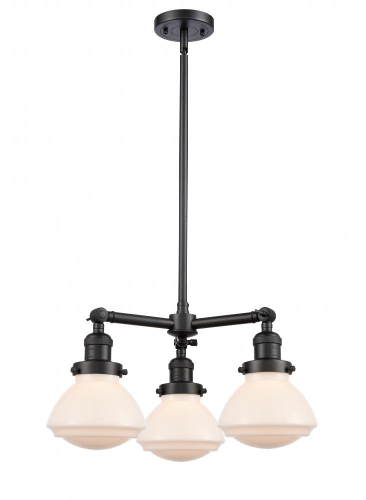 Olean - 3 Light - 19 inch - Matte Black - Stem Hung - Chandelier
