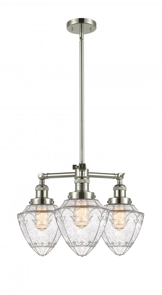 Bullet - 3 Light - 20 inch - Polished Nickel - Stem Hung - Chandelier