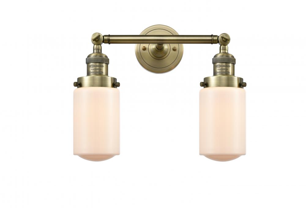 Dover - 2 Light - 14 inch - Antique Brass - Bath Vanity Light