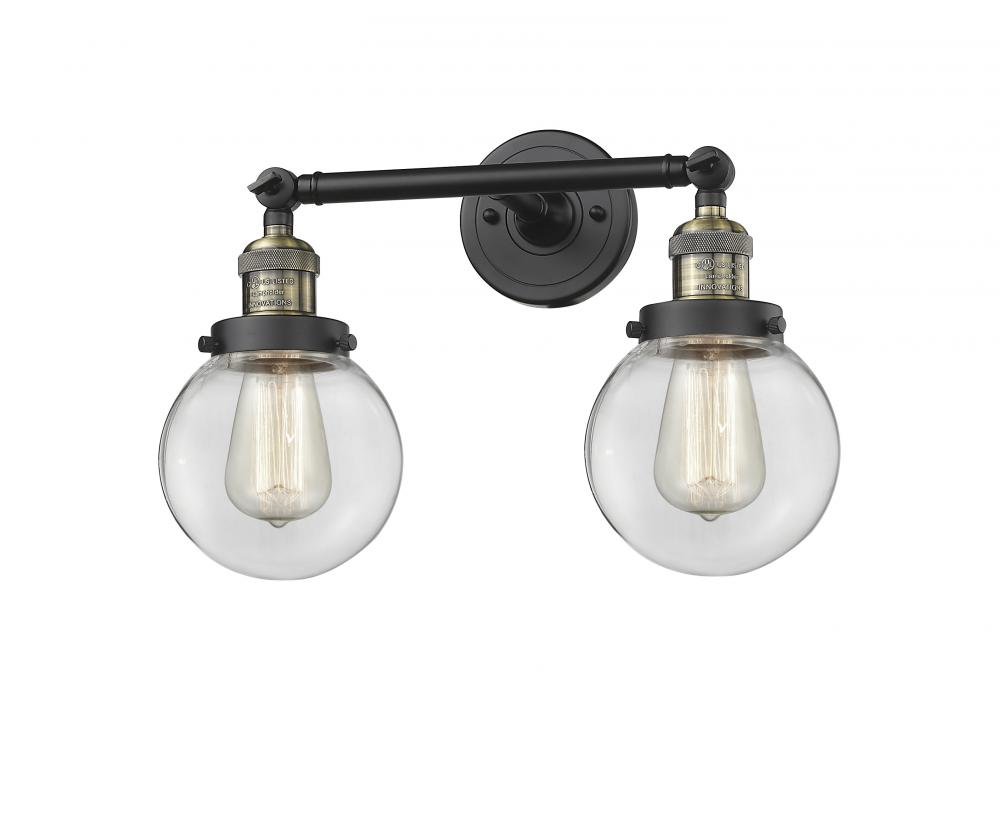 Beacon - 2 Light - 17 inch - Black Antique Brass - Bath Vanity Light