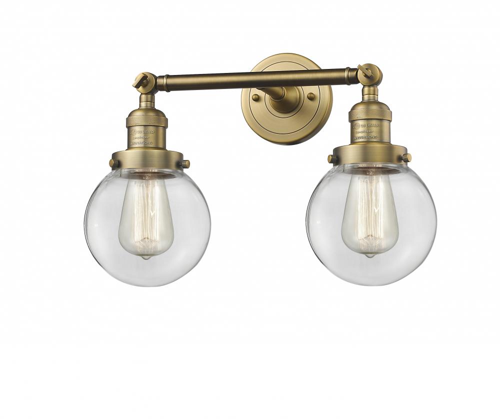 Beacon - 2 Light - 17 inch - Brushed Brass - Bath Vanity Light