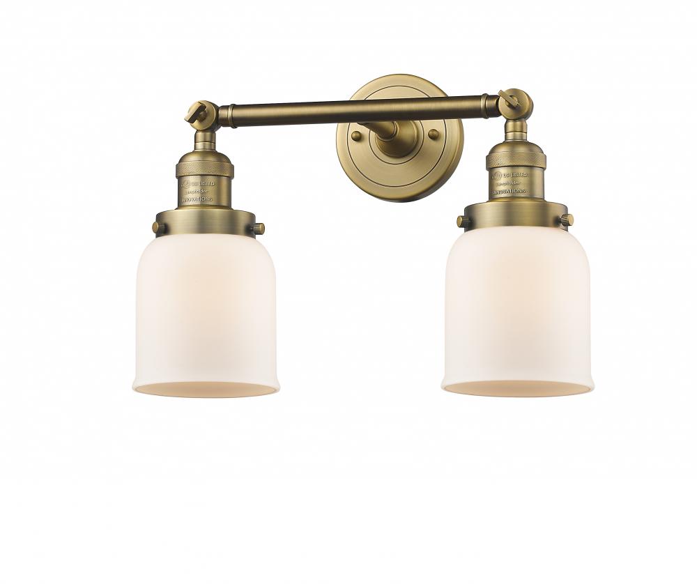 Bell - 2 Light - 16 inch - Brushed Brass - Bath Vanity Light