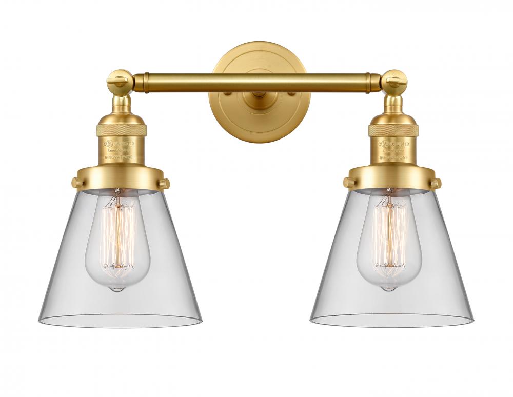 Cone - 2 Light - 16 inch - Satin Gold - Bath Vanity Light