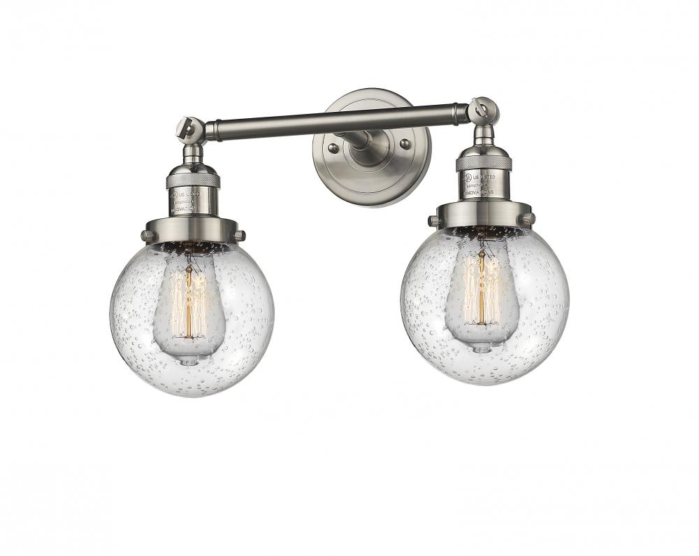 Beacon - 2 Light - 17 inch - Brushed Satin Nickel - Adjustable Bath Vanity Light
