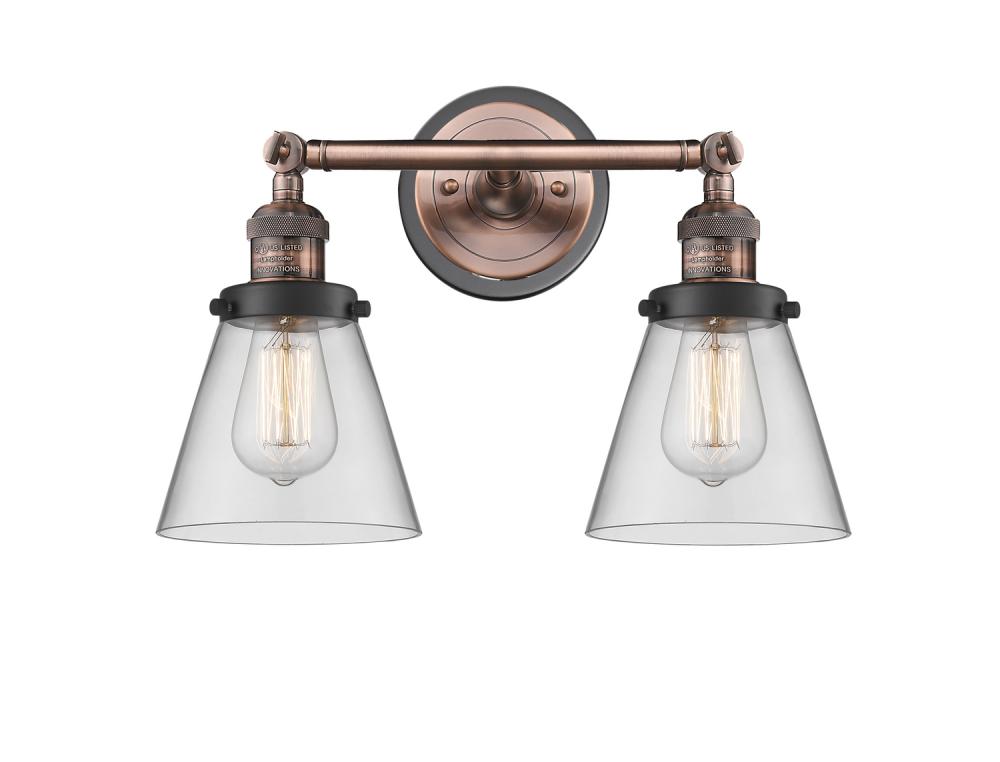 Cone - 2 Light - 16 inch - Antique Copper - Bath Vanity Light