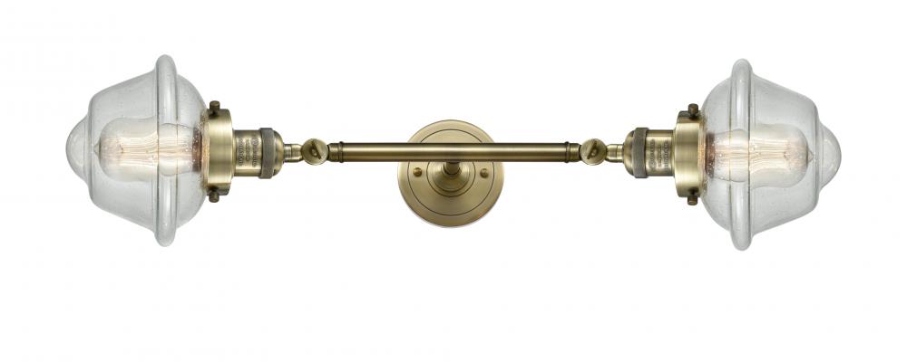 Oxford - 2 Light - 8 inch - Antique Brass - Adjustable Bath Vanity Light