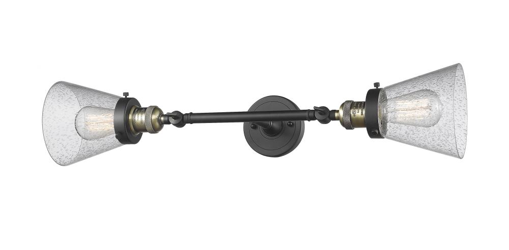 Cone - 2 Light - 6 inch - Black Antique Brass - Adjustable Bath Vanity Light