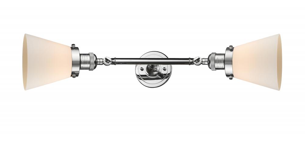 Cone - 2 Light - 6 inch - Polished Chrome - Adjustable Bath Vanity Light