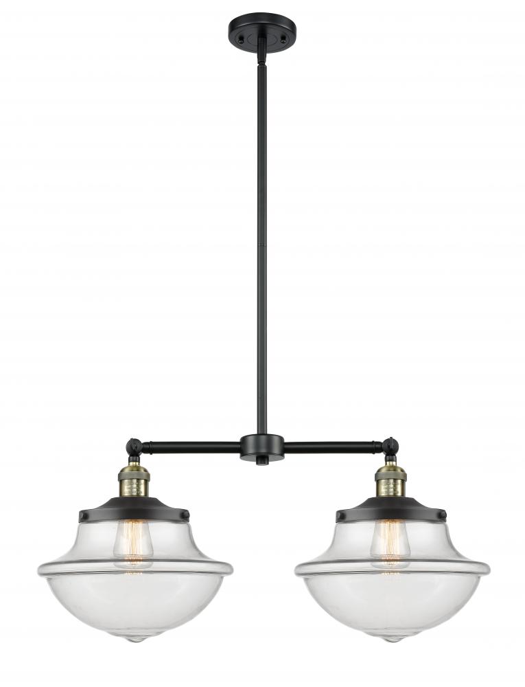 Oxford - 2 Light - 25 inch - Black Antique Brass - Stem Hung - Island Light