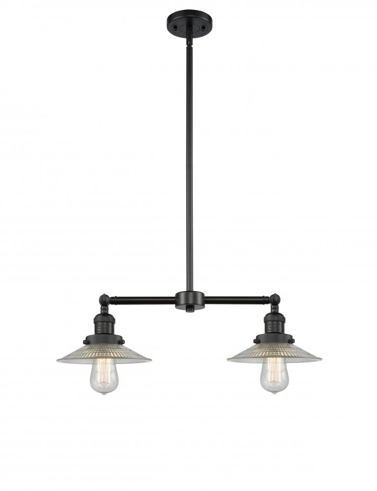 Halophane - 2 Light - 21 inch - Matte Black - Stem Hung - Island Light