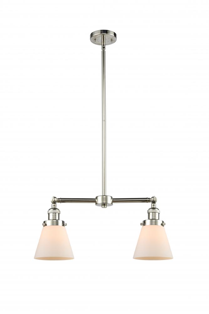 Cone - 2 Light - 21 inch - Polished Nickel - Stem Hung - Island Light