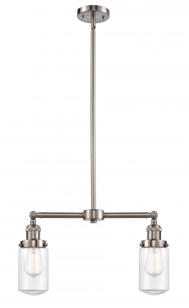 Dover - 2 Light - 21 inch - Brushed Satin Nickel - Stem Hung - Island Light