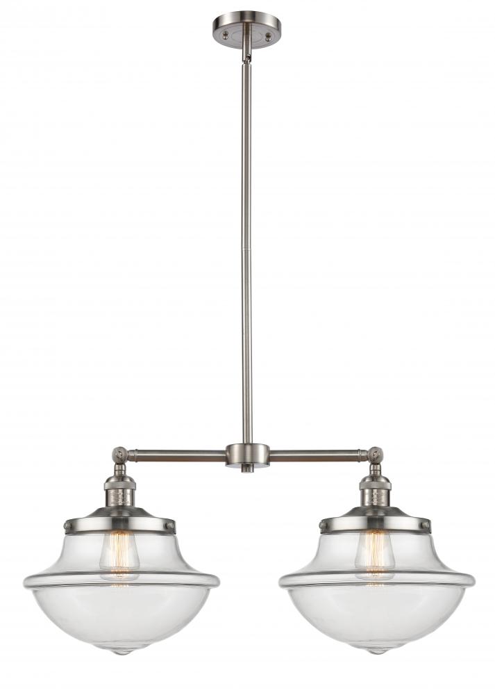 Oxford - 2 Light - 25 inch - Brushed Satin Nickel - Stem Hung - Island Light