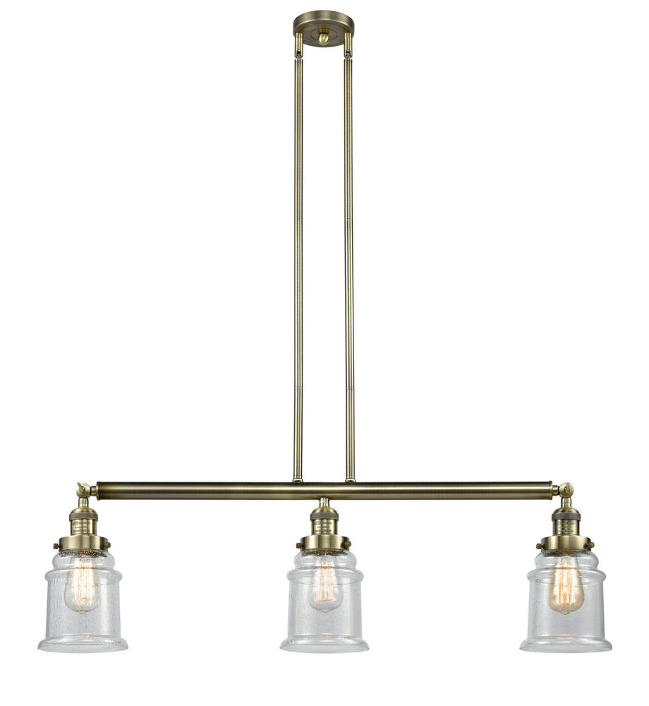 Canton - 3 Light - 39 inch - Antique Brass - Stem Hung - Island Light