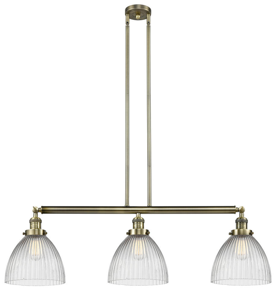 Seneca Falls - 3 Light - 39 inch - Antique Brass - Stem Hung - Island Light