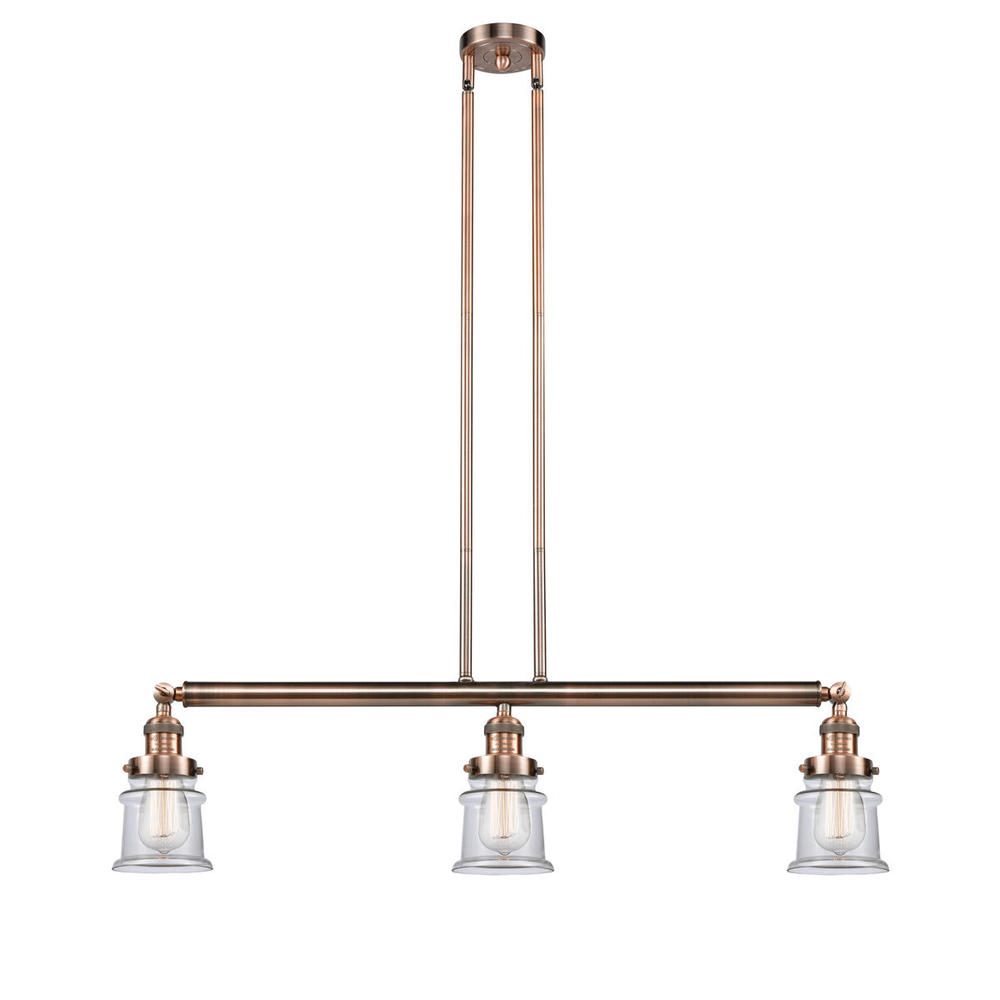 Canton - 3 Light - 39 inch - Antique Copper - Stem Hung - Island Light