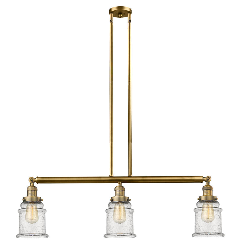 Canton - 3 Light - 39 inch - Brushed Brass - Stem Hung - Island Light