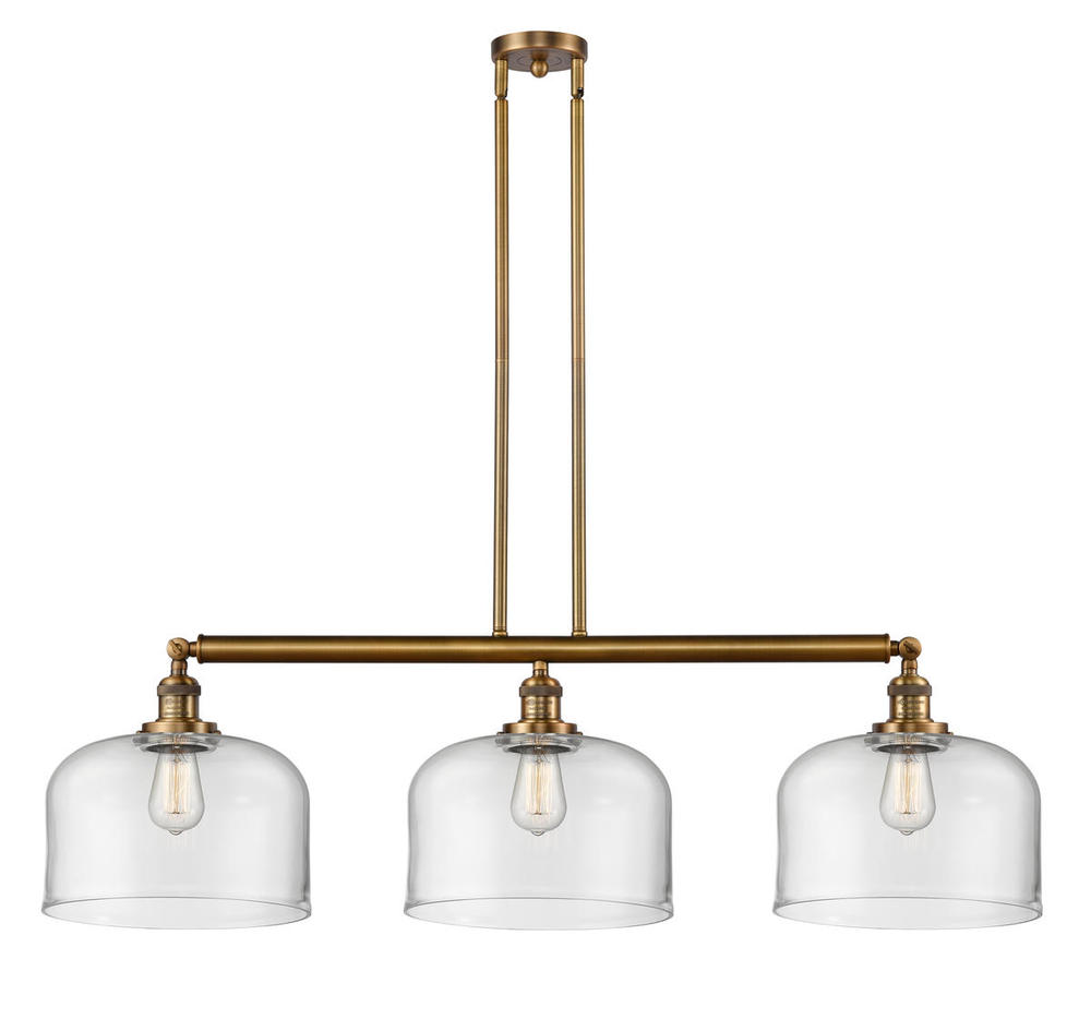 Bell - 3 Light - 42 inch - Brushed Brass - Stem Hung - Island Light