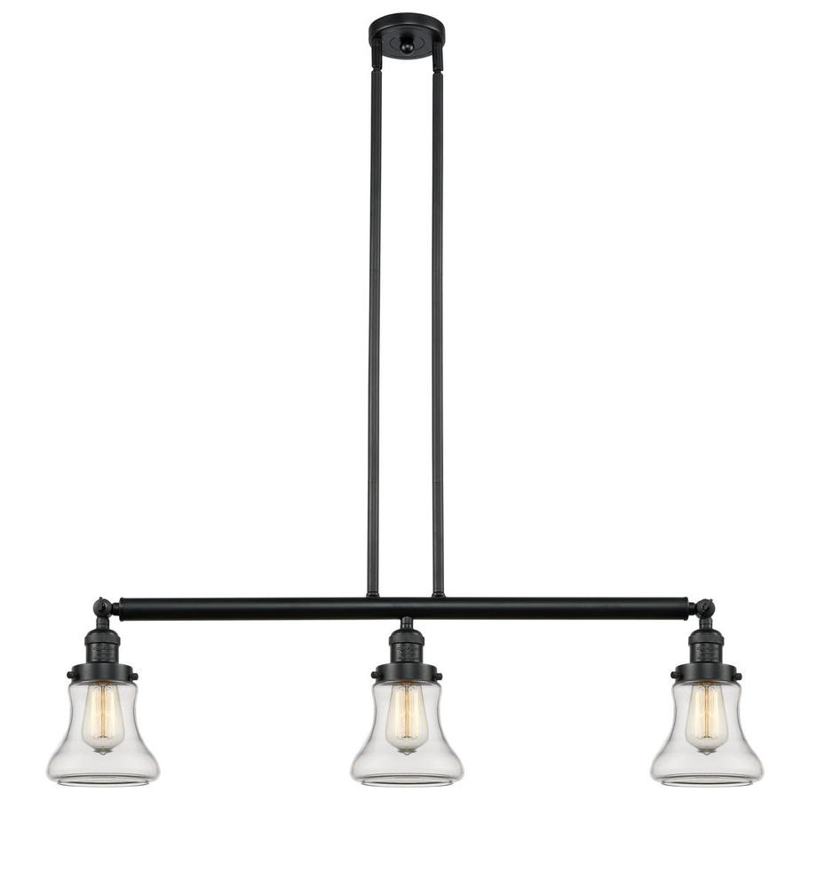 Bellmont - 3 Light - 39 inch - Matte Black - Stem Hung - Island Light