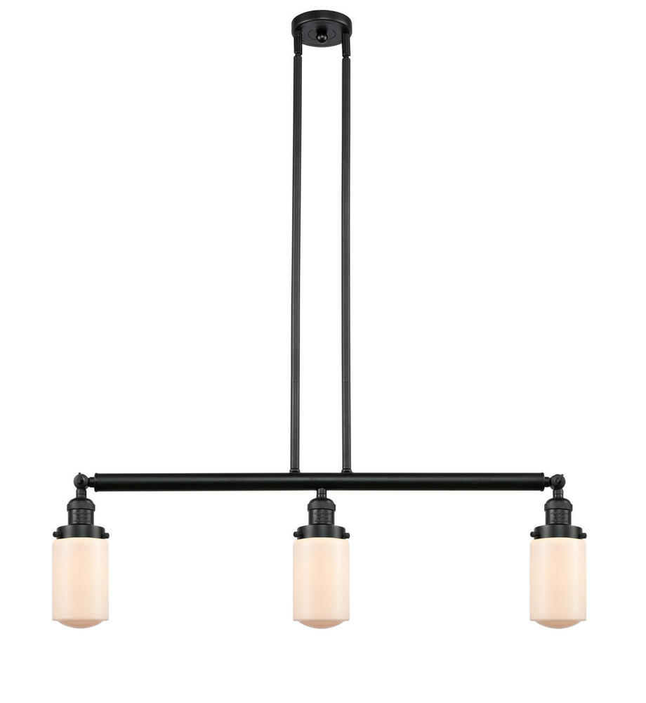 Dover - 3 Light - 37 inch - Matte Black - Stem Hung - Island Light