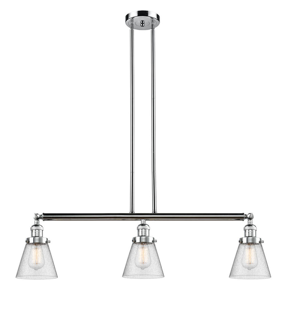 Cone - 3 Light - 39 inch - Polished Chrome - Stem Hung - Island Light