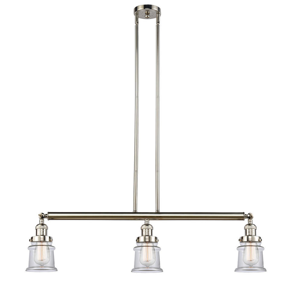 Canton - 3 Light - 39 inch - Polished Nickel - Stem Hung - Island Light