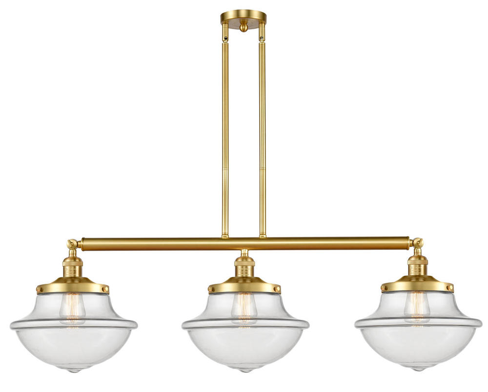 Oxford - 3 Light - 42 inch - Satin Gold - Stem Hung - Island Light