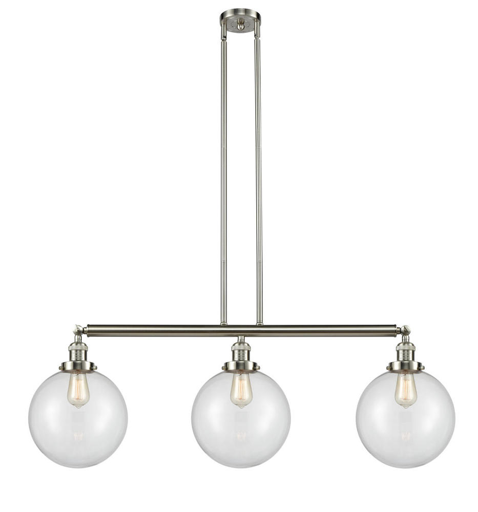 Beacon - 3 Light - 42 inch - Brushed Satin Nickel - Stem Hung - Island Light