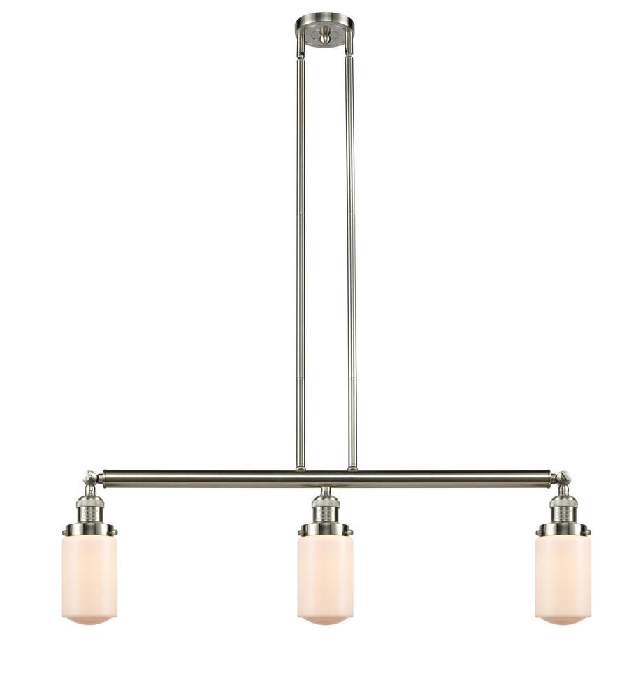 Dover - 3 Light - 37 inch - Brushed Satin Nickel - Stem Hung - Island Light