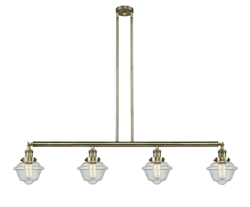 Oxford - 4 Light - 52 inch - Antique Brass - Stem Hung - Adjustable Island Light