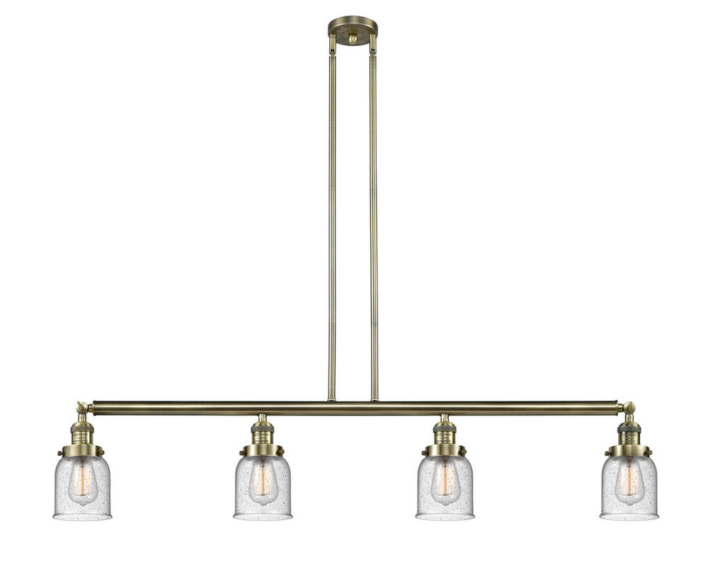 Bell - 4 Light - 50 inch - Antique Brass - Stem Hung - Adjustable Island Light