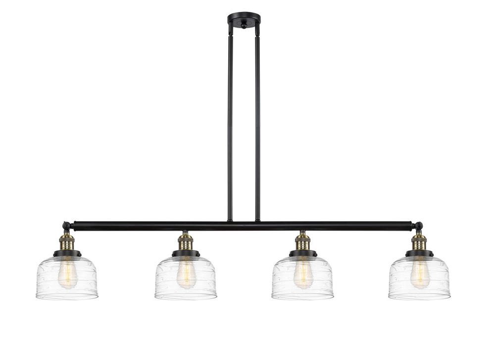 Bell - 4 Light - 53 inch - Black Antique Brass - Stem Hung - Adjustable Island Light
