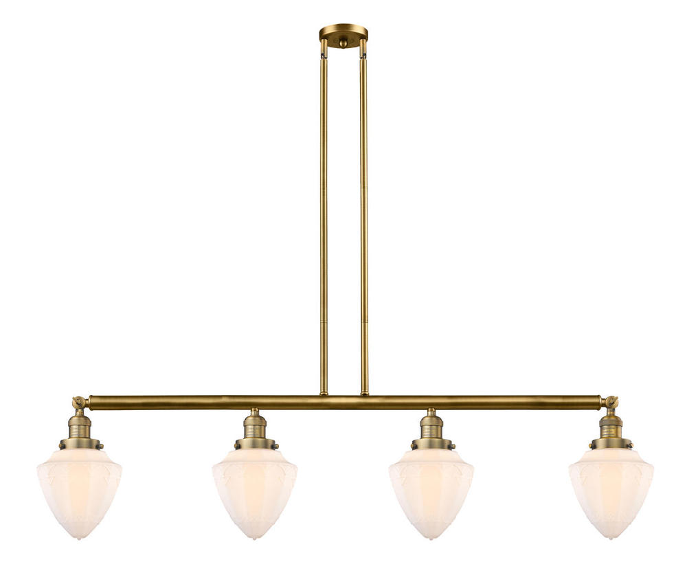 Bullet - 4 Light - 50 inch - Brushed Brass - Stem Hung - Island Light