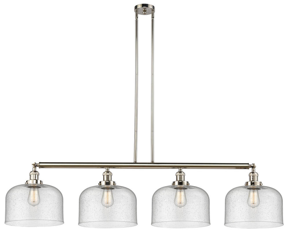 Bell - 4 Light - 54 inch - Polished Nickel - Stem Hung - Adjustable Island Light