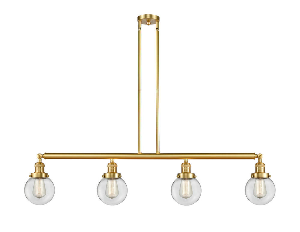 Beacon - 4 Light - 51 inch - Satin Gold - Stem Hung - Adjustable Island Light