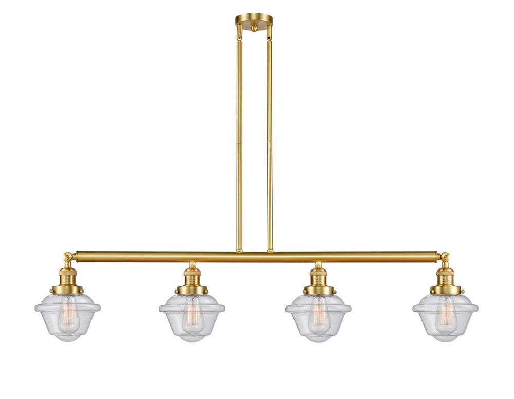 Oxford - 4 Light - 52 inch - Satin Gold - Stem Hung - Adjustable Island Light