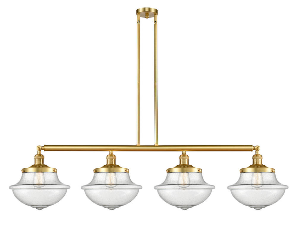 Oxford - 4 Light - 54 inch - Satin Gold - Stem Hung - Adjustable Island Light